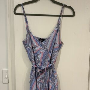 Lulus Striped Blue and Red Women's wide leg jumpsuit